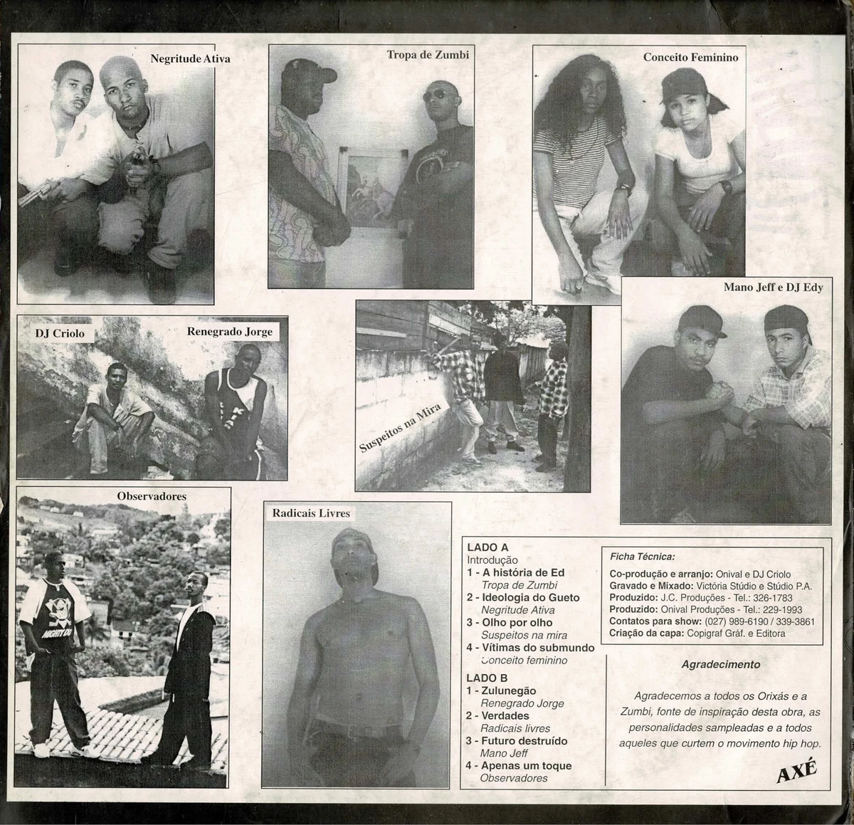 Contra capa do álbum Tributo a Zumbi