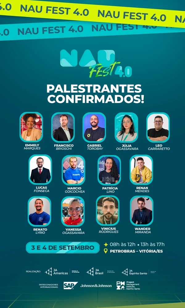 Palestrantes confirmados para o NauFest 4.0