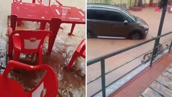 Segundo a Defesa Civil, a água escoou em aproximadamente 10 minutos