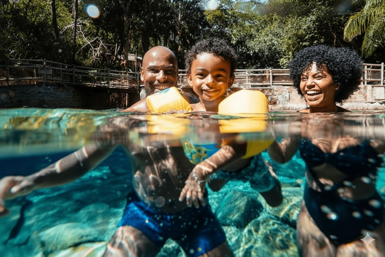 Complexo Rio Quente oferece águas termais naturais a 37,5°C, parques aquáticos e seis opções de hospedagem em Goiás. Crédito: Zarpo