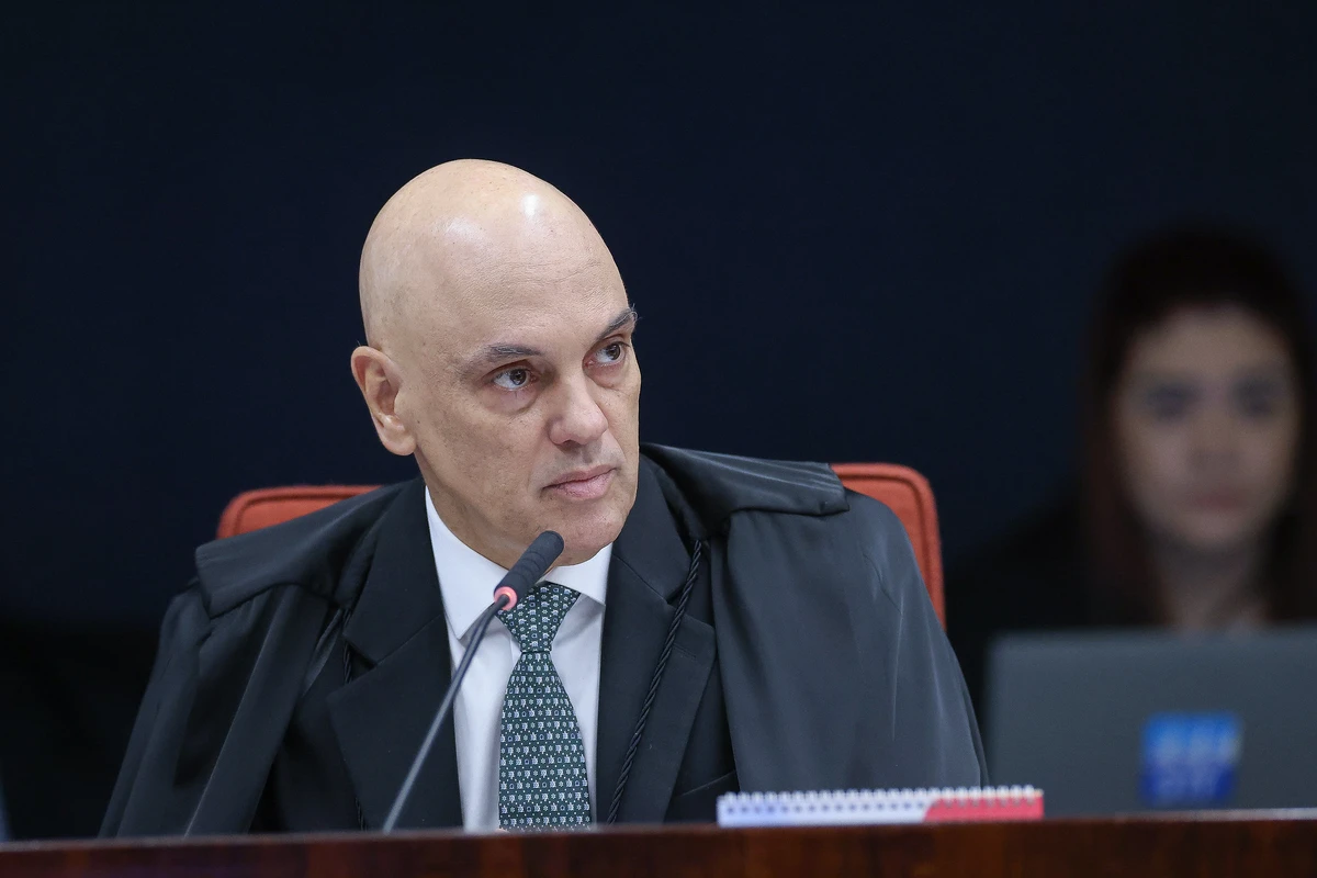 O ministro Alexandre de Moraes, do Supremo Tribunal Federal (STF), durante primeiro dia de julgamento do ex-presidente Jair Bolsonaro (PL) e mais 7 réus no STF por trama golpista por Antonio Augusto/ STF