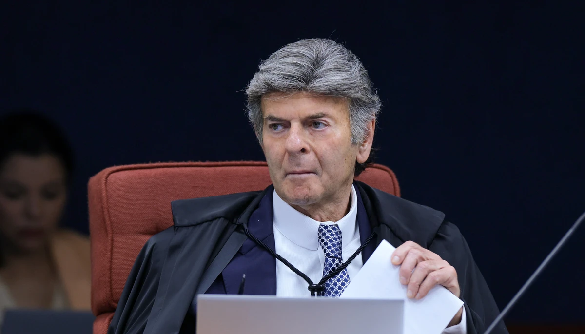 O ministro Luiz Fux, do Supremo Tribunal Federal (STF), durante primeiro dia de julgamento do ex-presidente Jair Bolsonaro (PL) e mais 7 réus no STF por trama golpista por Rosinei Coutinho/ STF