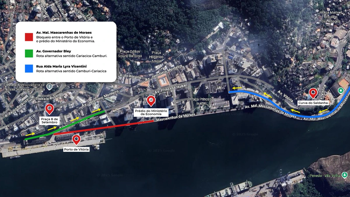 Veja os bloqueios no trânsito em Vitória para desfile de 7 de setembro