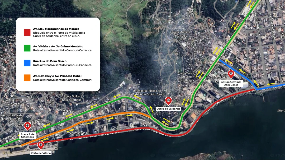 Veja os bloqueios no trânsito em Vitória para desfile de 7 de setembro