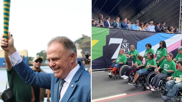 Tradicional desfile cívico-militar de 7 de Setembro reuniu autoridades e público na manhã deste domingo (7), na Avenida Marechal Mascarenhas de Moraes (Beira-Mar)