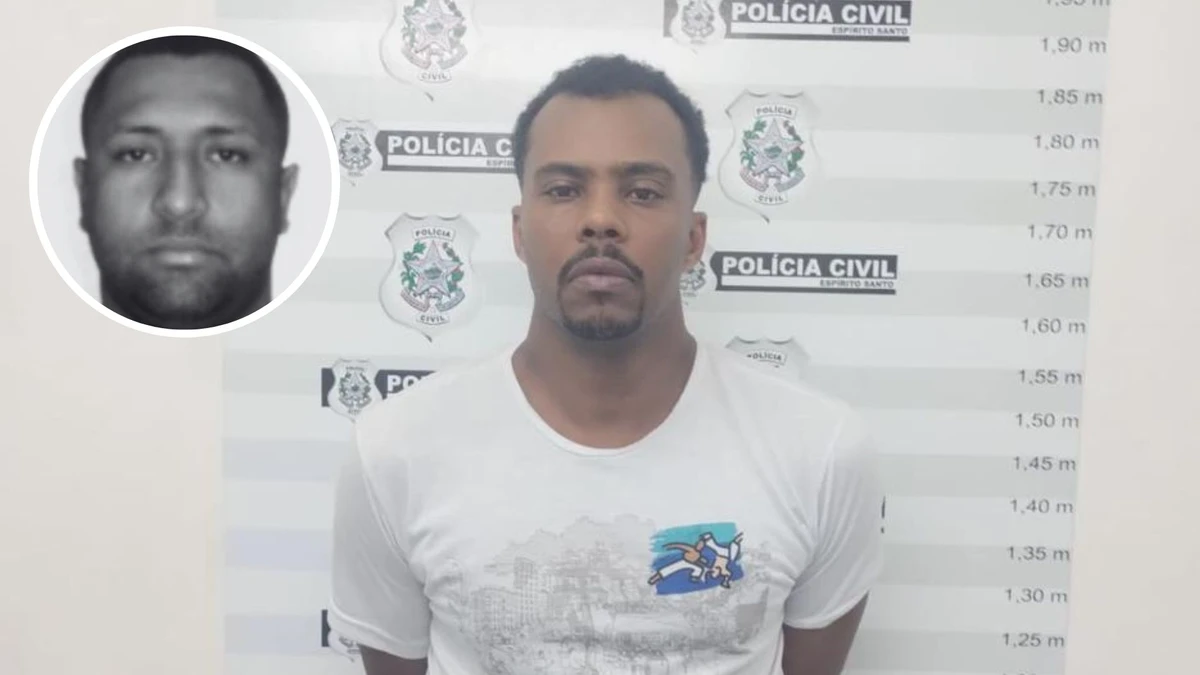 Douglas Jesus de Oliveira, de 36 anos, foi preso por morte de Júlio César Carlos da Rocha (em destaque) 