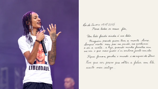 Em prisão preventiva, cantor reflete sobre erros, pede desculpas aos fãs e família e afirma que acusações tentam manchar sua trajetória