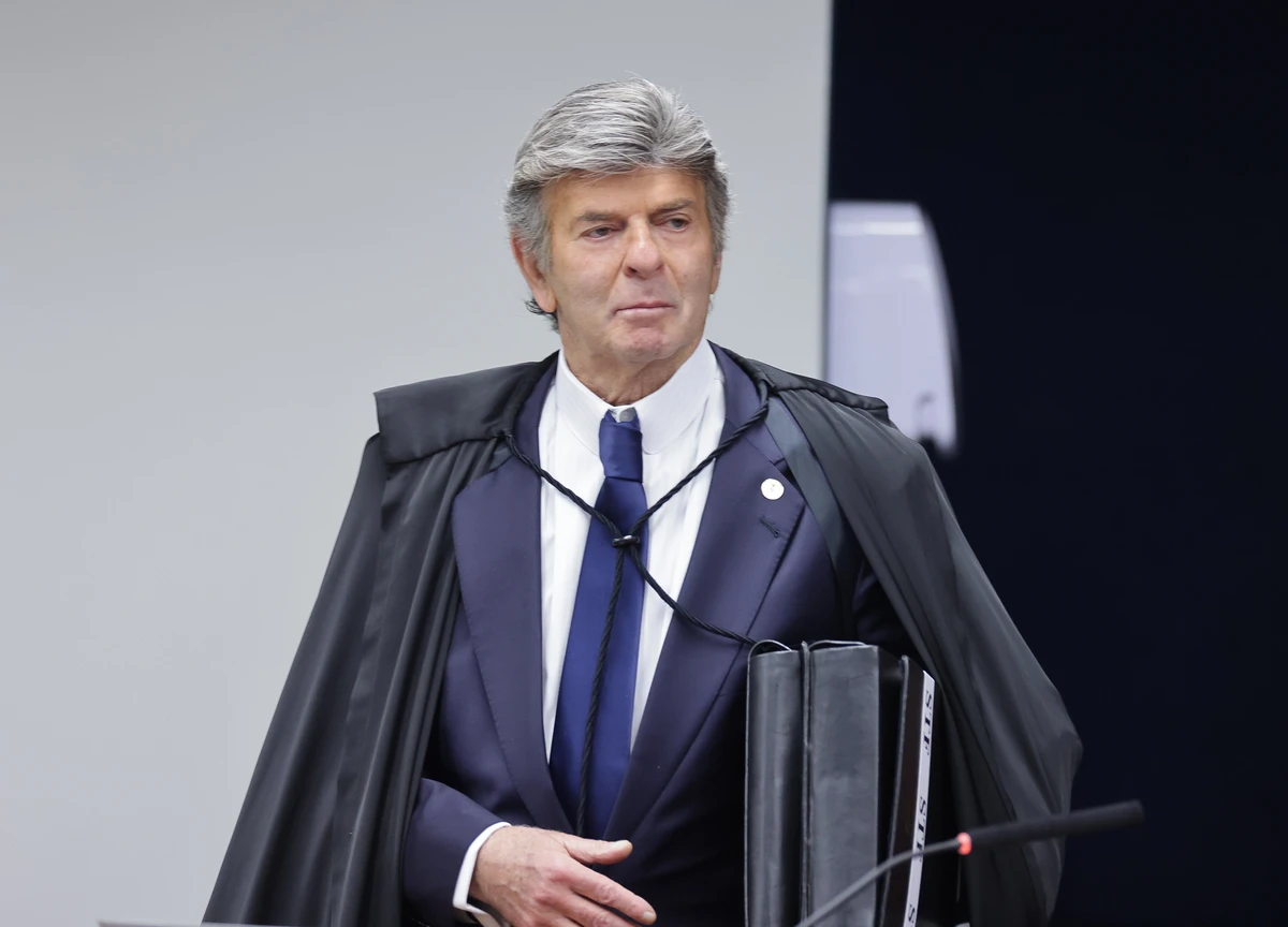 Ministro Luiz Fux, do STF, durante julgamento de Bolsonaro