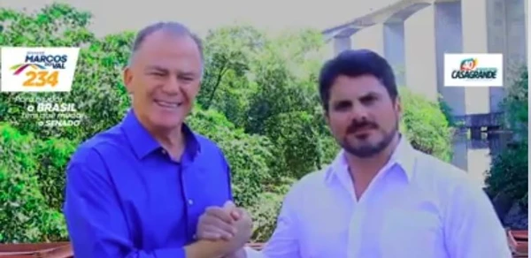 Renato Casagrande e Marcos do Val na campanha eleitoral de 2018