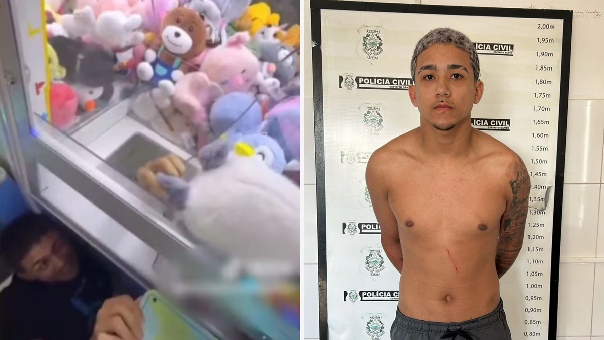  Antônio Marcos Ferreira Filho, 19 anos, foi preso após furtar bichos de pelúcia de máquina em shopping em Linhares