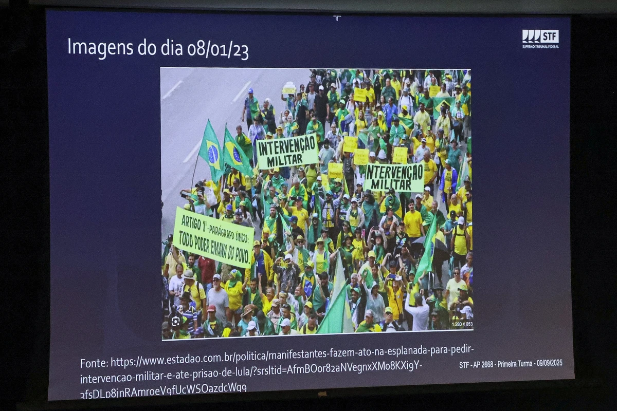 Vídeo exibido durante julgamento de trama golpista no Supremo Tribunal Federal (STF)