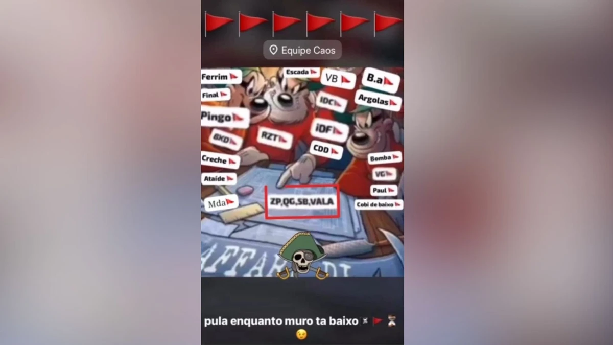 Integrante do PCV publicou imagem que mostra alvos da facção em Vila Velha