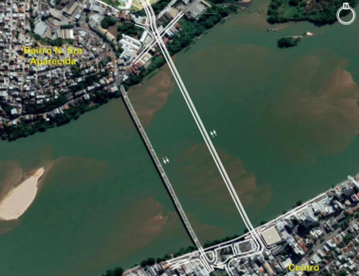 Projeto de onde deve ficar a 3ª Ponte de Colatina