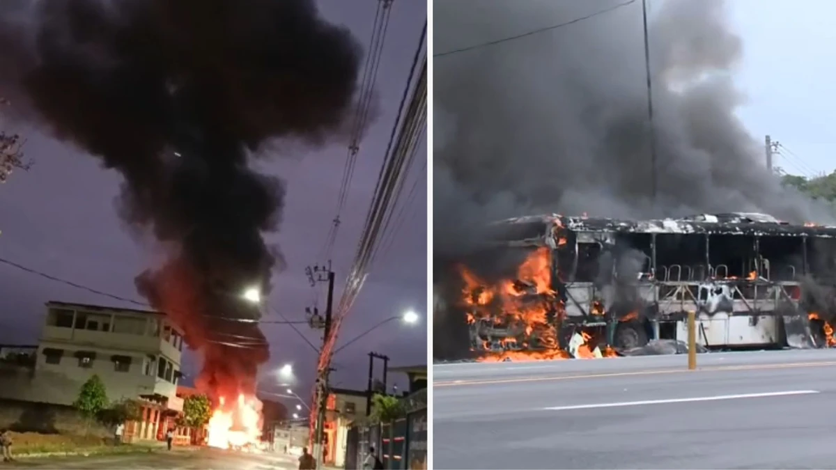 Dois ônibus foram incendiados e um apedrejado em Nova Carapina II e em Cidade Pomar, na Serra, nesta sexta-feira (19)