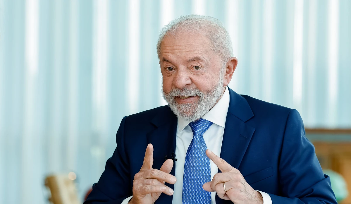 Presidente da República, Luiz Inácio Lula da Silva, durante entrevista
