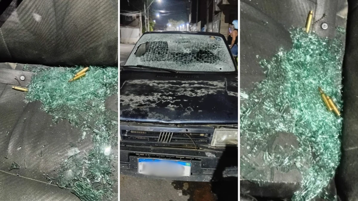 Cápsulas de fuzil ficaram dentro de carro usado como esconderijo por bandidos na Serra