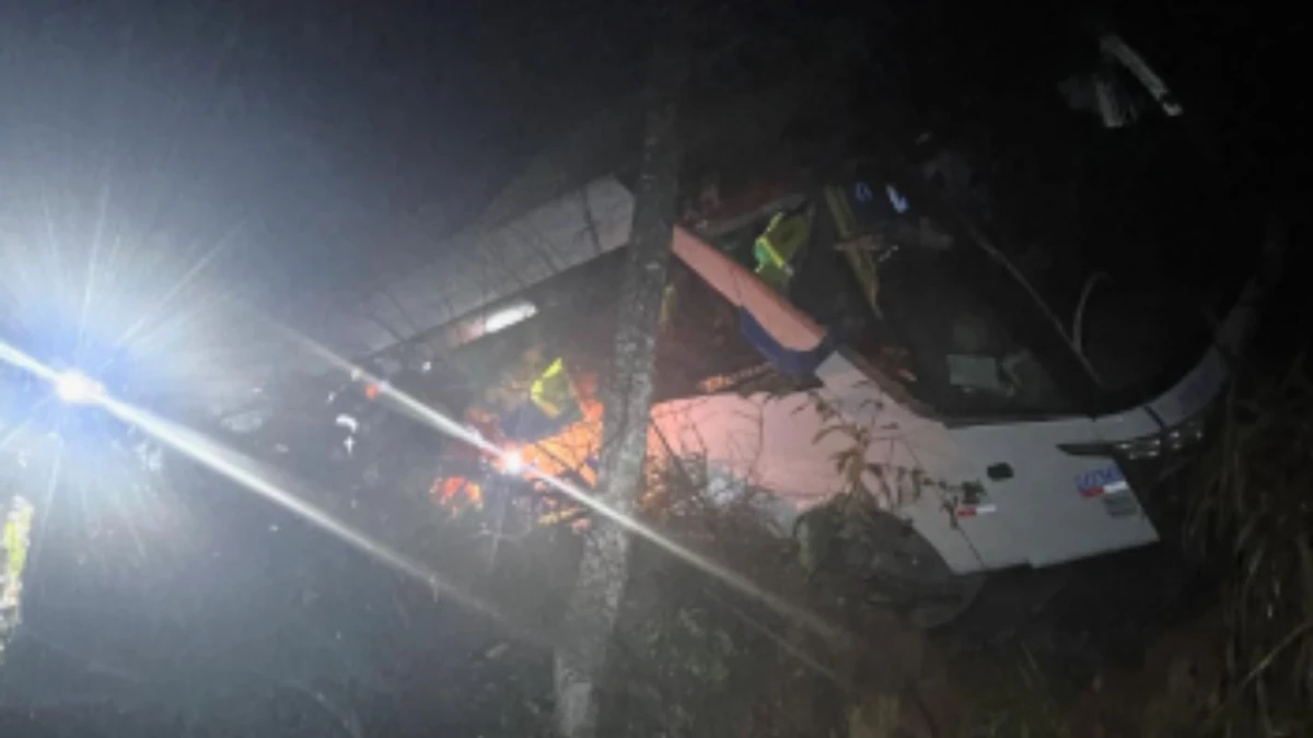 Ônibus que seguia para Vitória se envolve em acidente em Minas Gerais por Divulgação CBMMG