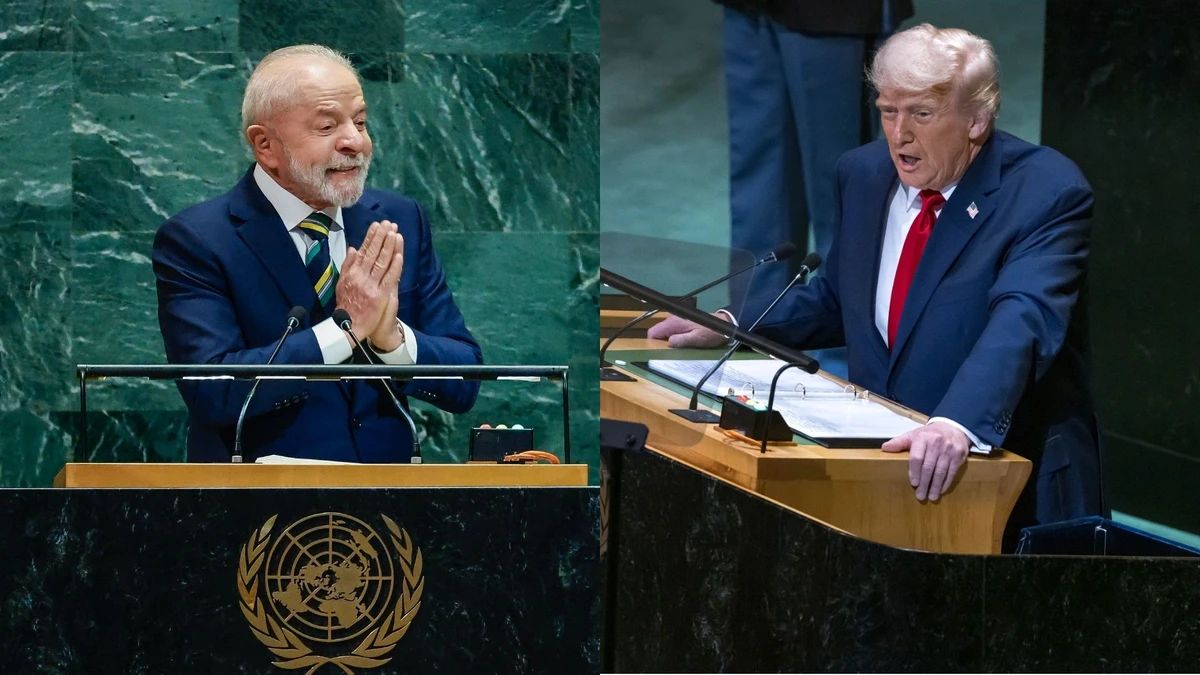 Presidentes Luiz Inácio Lula da Silva e Donald Trump, durante Assembleia-Geral da ONU