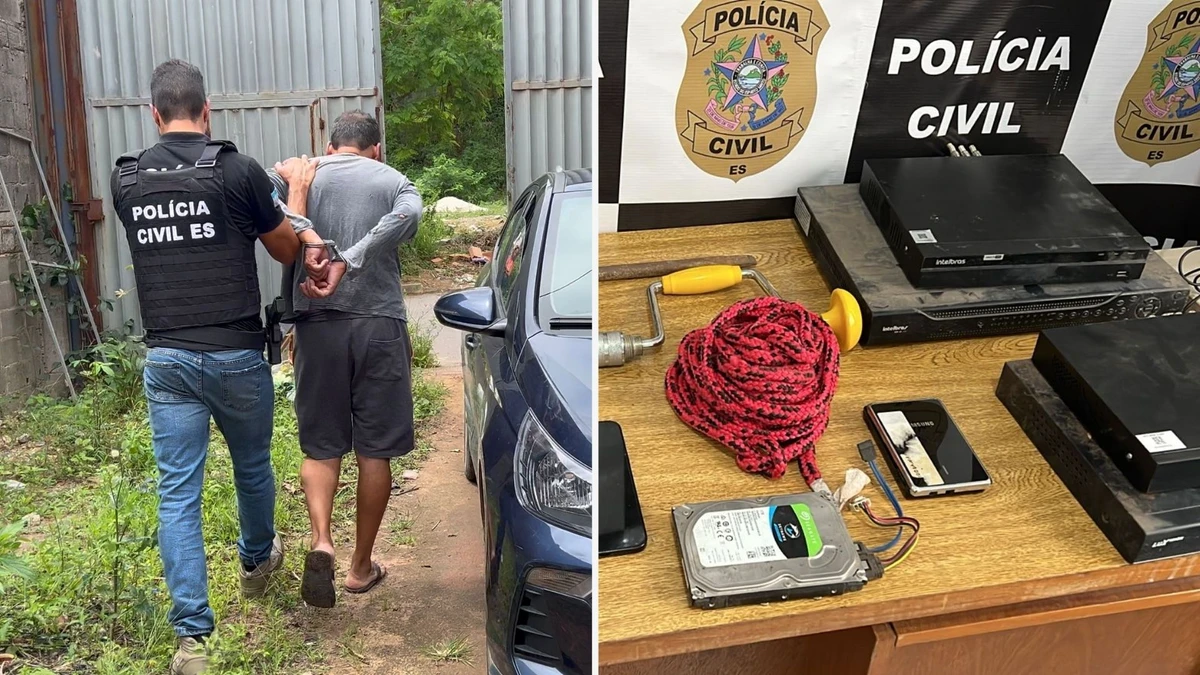 Homem foi preso na Serra. O material furtado foi apreendido pela Polícia Civil