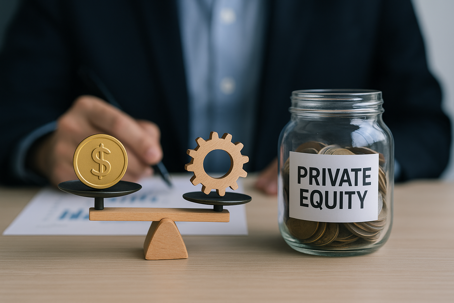 O private equity torna-se uma ferramenta eficaz para construir uma carteira diversificada e com chances de retornos consistentes. Crédito: Imagem gerada pelo ChatGPT