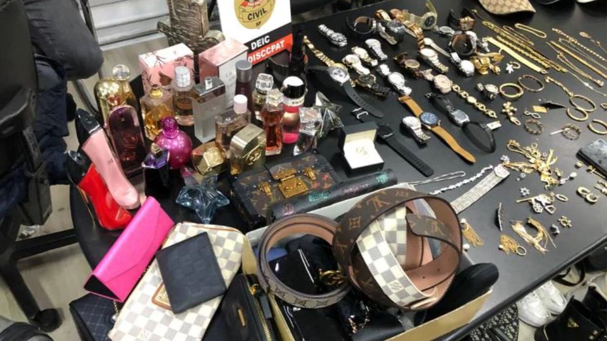 Material apreendido com a quadrilha