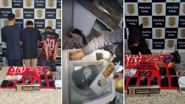 A ação resultou na apreensão de diversos tipos de entorpecentes, que somados poderiam render até R$ 40 mil em valor de revenda; balanças de precisão, celulares e dinheiro também foram apreendidos