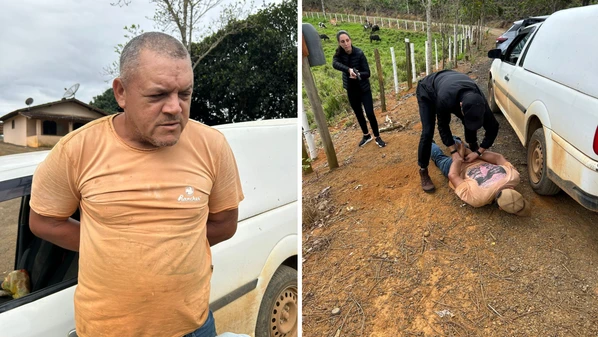 Zacarias Teixeira dos Santos Filho, de 46 anos, condenado a 17 anos e 6 meses de prisão, foi localizado pela Polícia Civil enquanto trabalhava como meeiro no interior do Espírito Santo