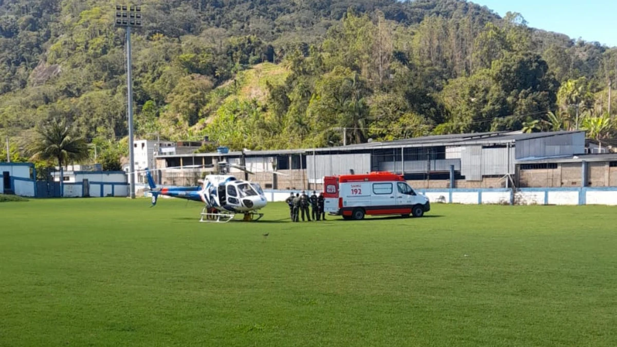 Vítima foi resgatada por helicóptero da Notaer