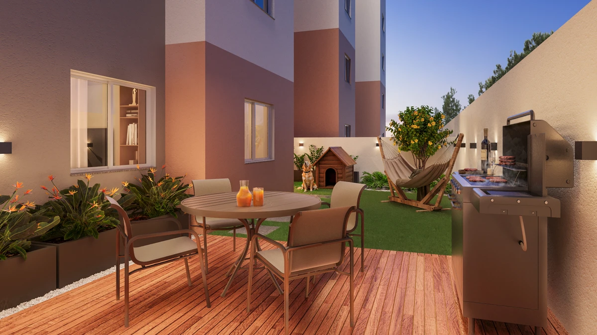 As unidades térreas do Vista Tropical possuem quintal privativo.