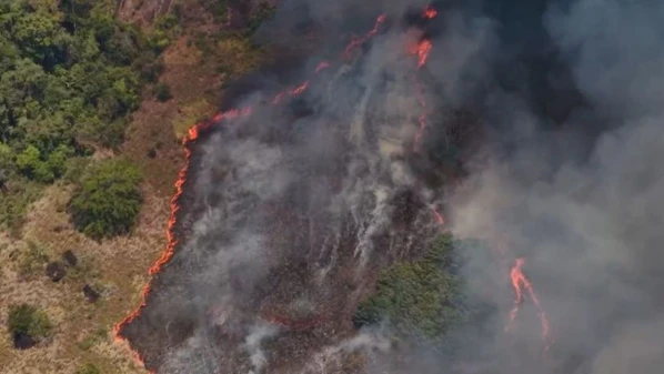 Chamas se alastraram por mais de 11 horas e devastaram lavouras, pasto e vegetação nativa; combate mobilizou Bombeiros, Defesa Civil e servidores municipais