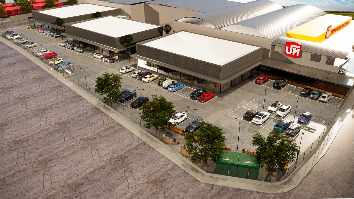 Centro comercial que está sendo desenvolvido pelo Grupo Maestri, em Nova Venécia