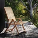 Cadeira de Jardim em Madeira Dobrável e Reclinável 109x59cm Bege Solis Naterial