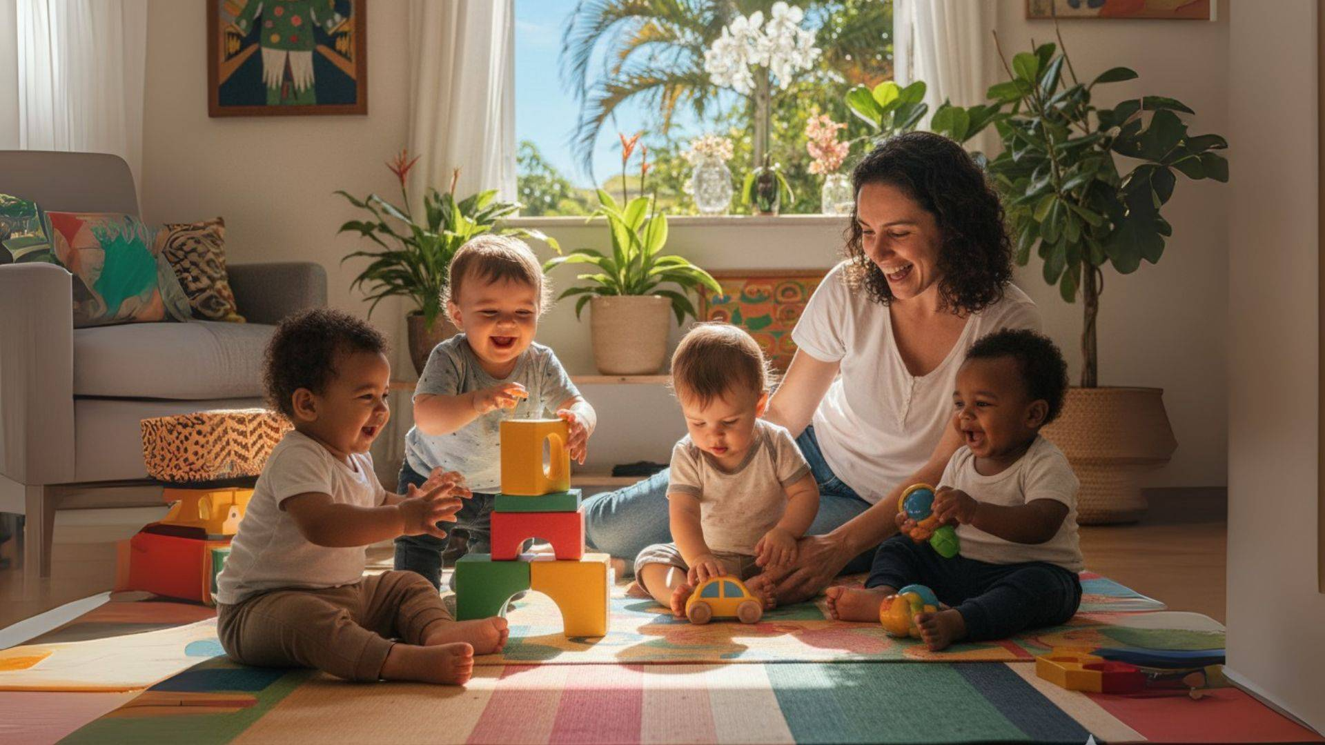 O melhor brinquedo é aquele que promove momentos de descoberta e diversão: veja como acertar na escolha para crianças de 1 a 2 anos. Crédito: gerada por IA