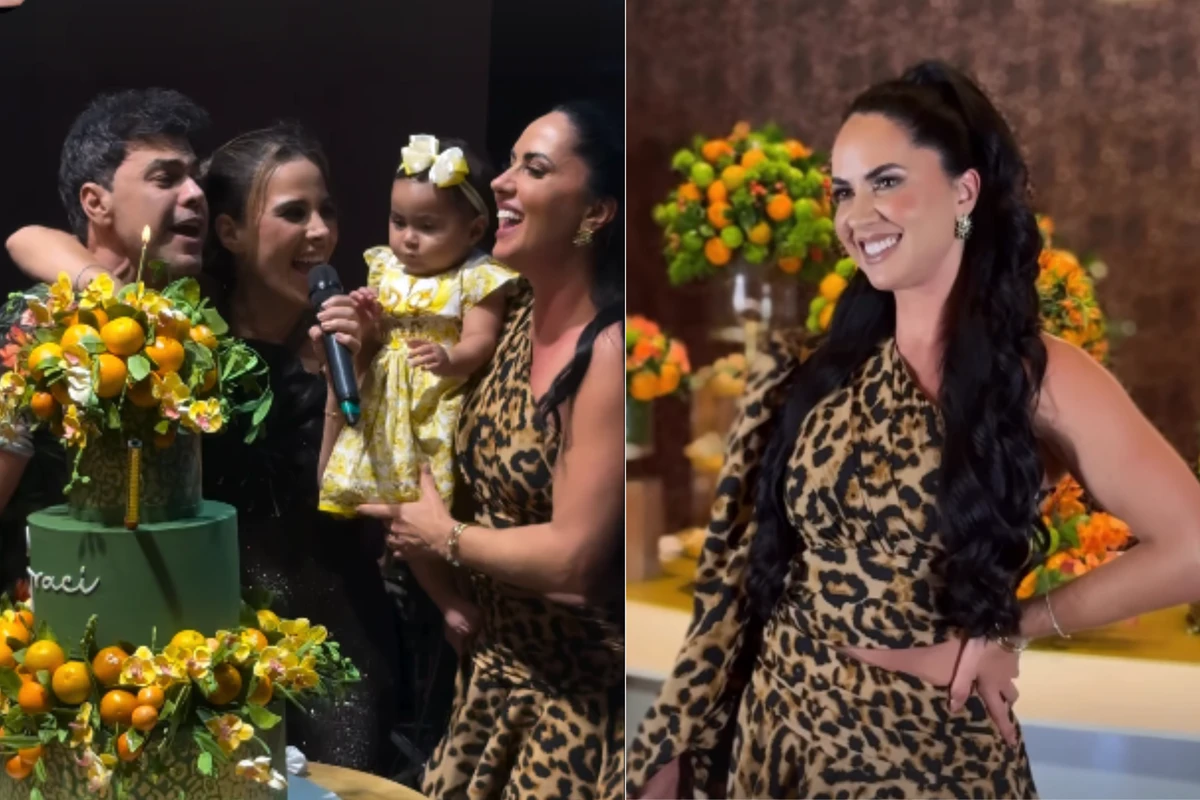Aniversário de Graciele Lacerda teve tema de onça, em São Paulo