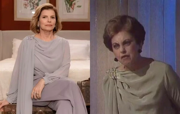 Figurino de Debora Bloch faz referência ao visual usado por Beatriz Segall na versão original