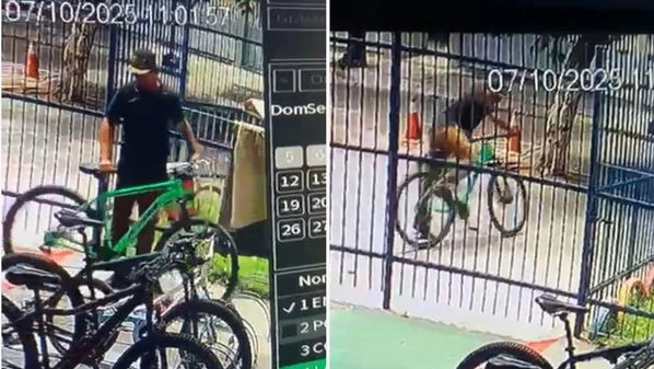 A bicicleta havia sido comprada há apenas 15 dias como presente de aniversário para o estudante de 13 anos e foi furtada sob o olhar do vigilante da unidade