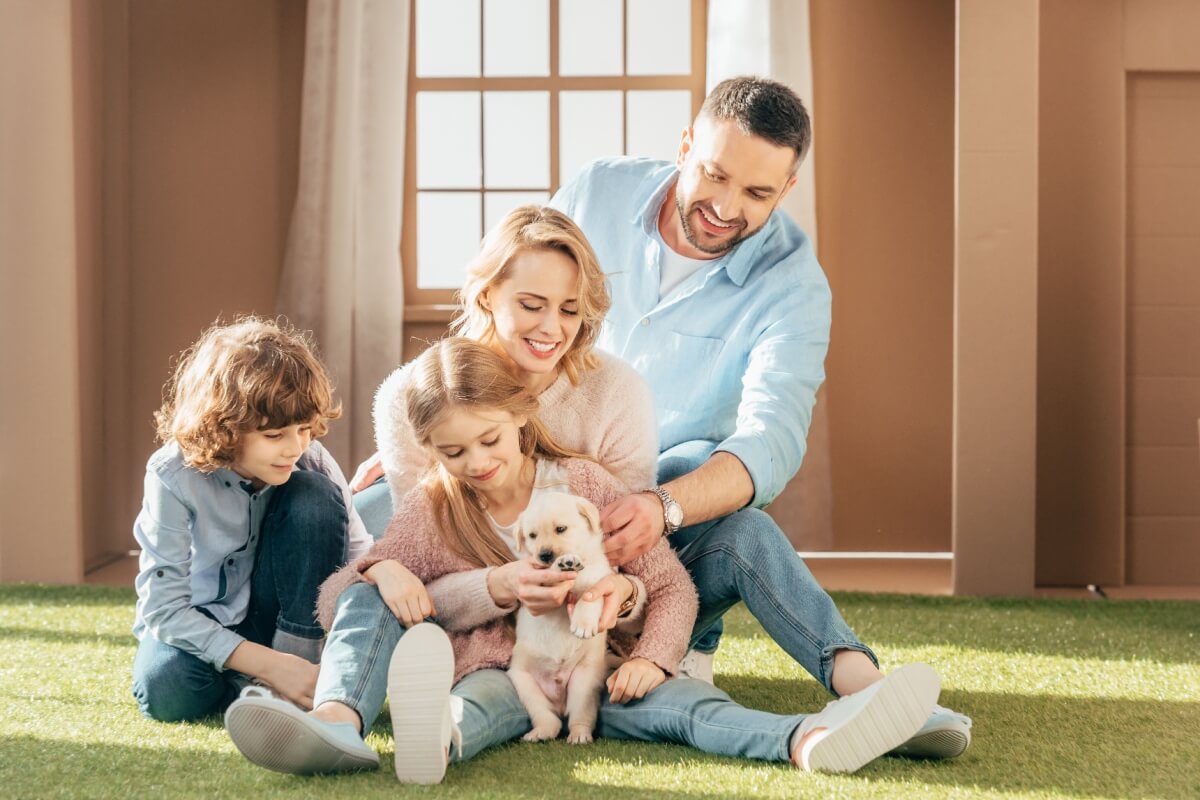 A presença de um pet em casa estimula empatia, responsabilidade e afeto nas crianças (Imagem: LightField Studios | Shutterstock)