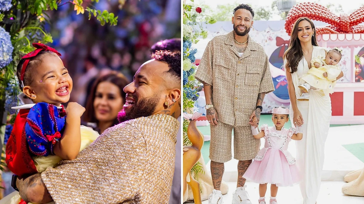Filhas de Neymar usam vestido de grife capixaba em festa luxuosa de dois anos