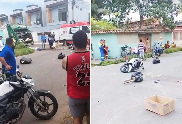 Motociclista morre em acidente com caminhão de lixo na Serra