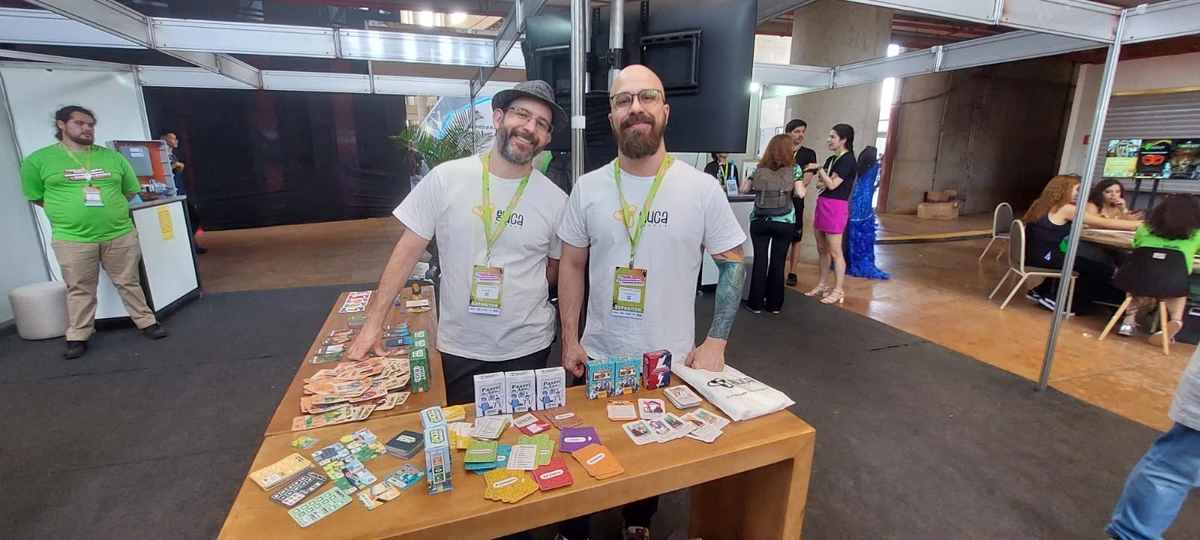 André Luiz Silva Negrão e Maik Caliari, da Educa Meeple