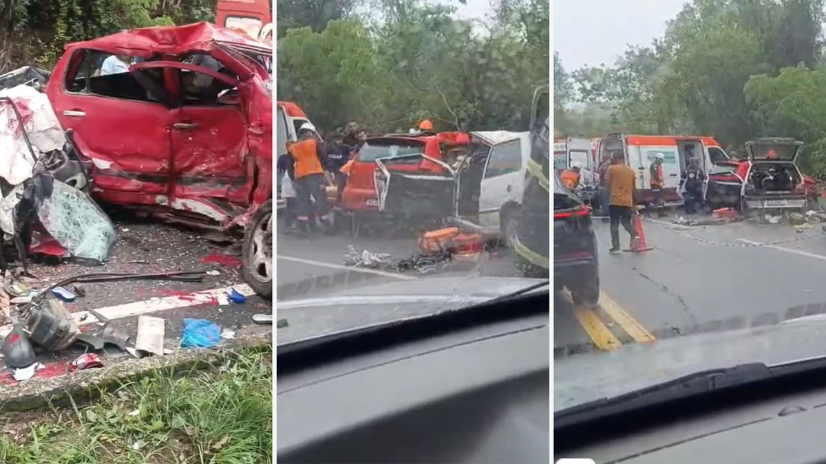 Carros se envolvem em acidente na ES 490 em Itapemirim