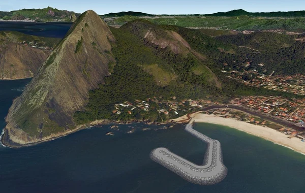 Exemplo de instalação de guia-corrente em rio de Maricá, no Rio de Janeiro