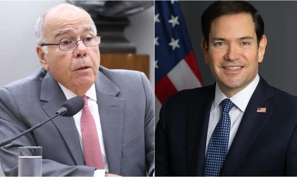 Mauro Vieira, ministro das Relações Exteriores, e Marco Rubio, secretário de Estado dos Estados Unidos