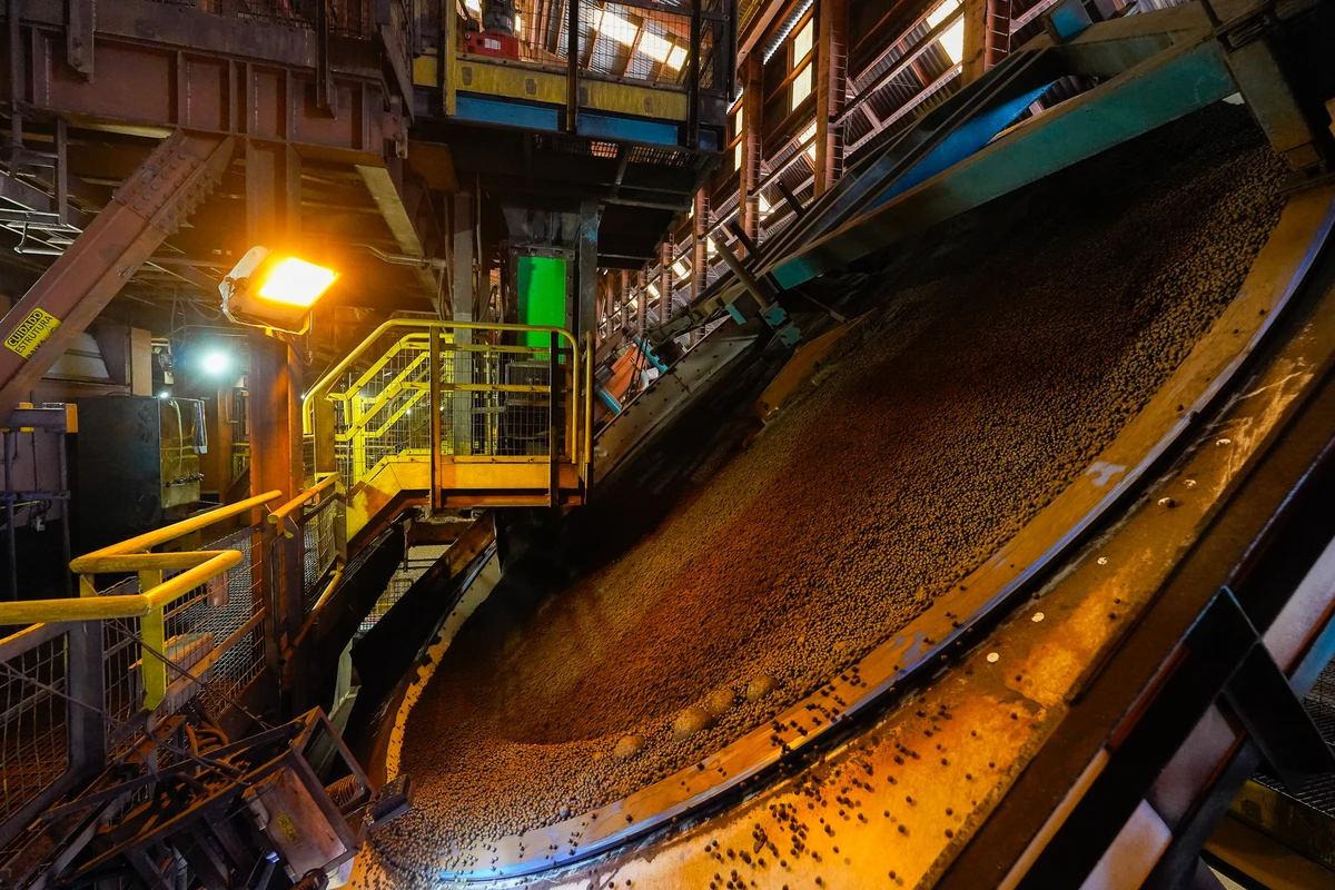 Usina de produção de pelotas de minério de ferro da Samarco, em Anchieta