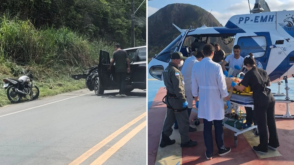 Motociclista fica ferido em acidente em Piúma, no Sul do ES