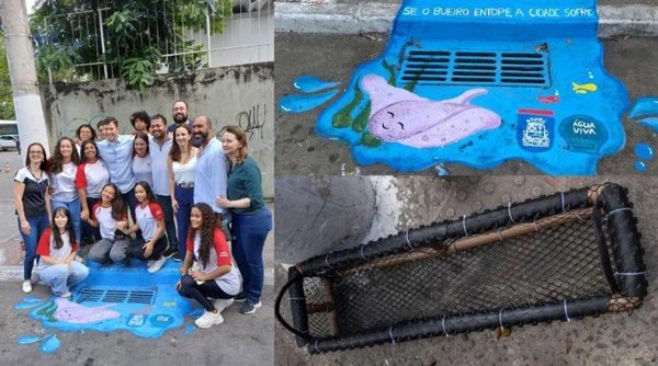 Alunos da Escola Estadual Francelina Carneiro Setúbal desenvolveram um filtro para bueiros que ajuda a filtrar resíduos sólidos