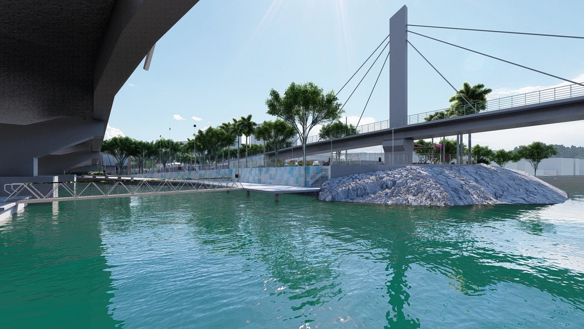 Como vai ficar área embaixo da Ponte da Passagem após reurbanização por Prefeitura de Vitória