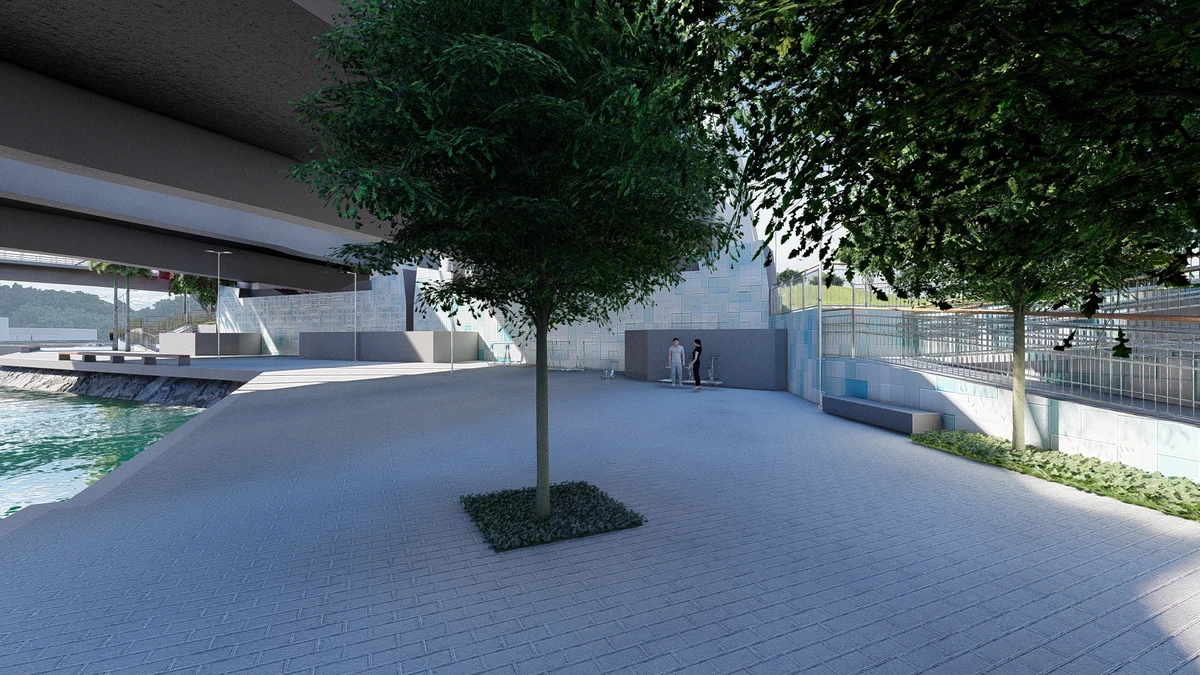 Como vai ficar área embaixo da Ponte da Passagem após reurbanização por Prefeitura de Vitória