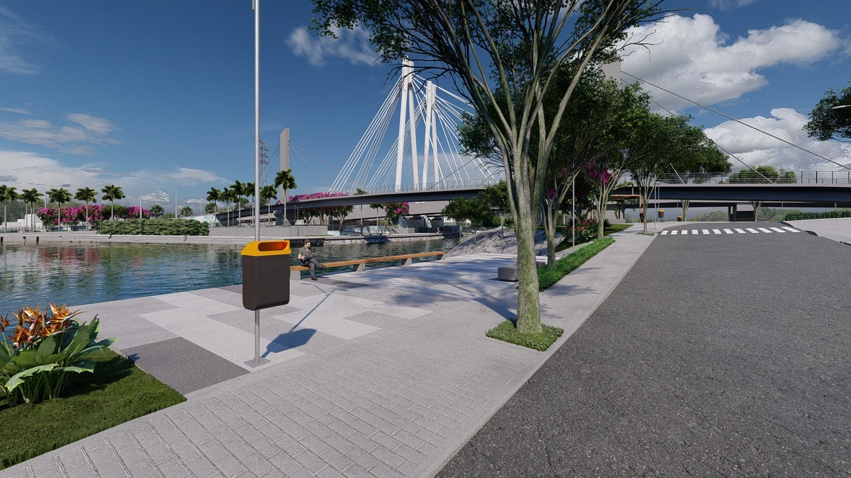 Como vai ficar área embaixo da Ponte da Passagem após reurbanização por Prefeitura de Vitória