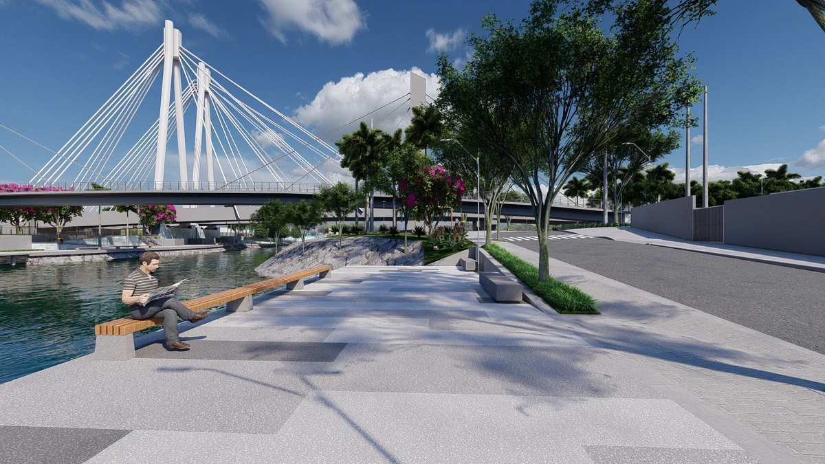 Como vai ficar área embaixo da Ponte da Passagem após reurbanização por Prefeitura de Vitória